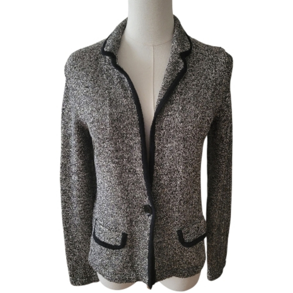 Banana Republic Silver & Black One‎ Button Cardigan Sweater Size Small - Picture 2 of 5